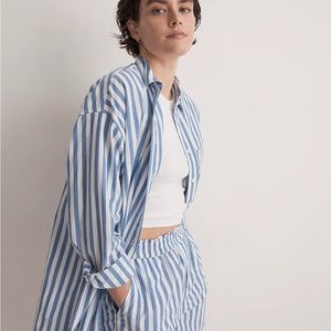 Madewell oversized striped poplin shirt